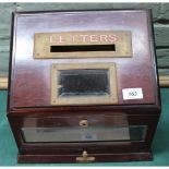 A Victorian mahogany and brass mounted letter cabinet with telegram drawer at base