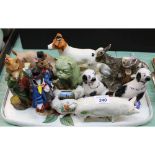 Animal ornaments to include Beswick pig,