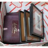 Framed 19th Century stately home engravings plus boxed table mats