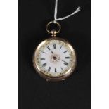 A continental 14ct gold lady's fob watch