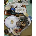 Two trays of china and glass including Noritake,