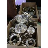 Various items of silver plate (two boxes)