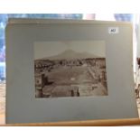 Eleven Victorian sepia photos of Pompeii and Vesuvius,