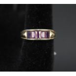A 9ct gold amethyst set ring,