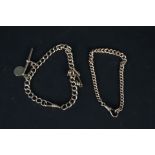 Two 9ct gold bracelets (both converted from watch chains),