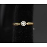 An 18ct gold solitaire diamond ring,