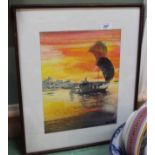 James Awhed acrylic 'Sunset',