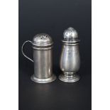 A silver pepper and a silver salt