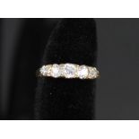 An 18ct gold five stone diamond ring, approx 1/2ct,