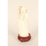 A Chinese ivory carving of Shou Lau,