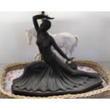A Royal Doulton horse Spirit of Youth plus an Art Deco style figure