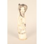 A Chinese ivory carving of fisherman,