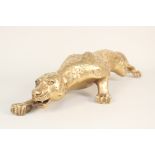 A brass leopard,