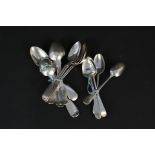 A quantity of various silver teaspoons,