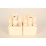 A pair of Chinese ivory turtle seals,