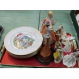 Various figurines plus wall plates