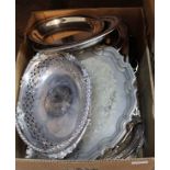 Items of silver plate including basket,