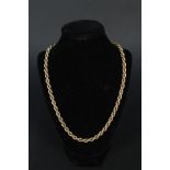 A 9ct gold rope necklace