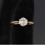 A 9ct gold solitaire diamond ring, approx 0.