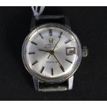 A lady's stainless steel Omega Automatic Geneve watch with date aperture (no strap)