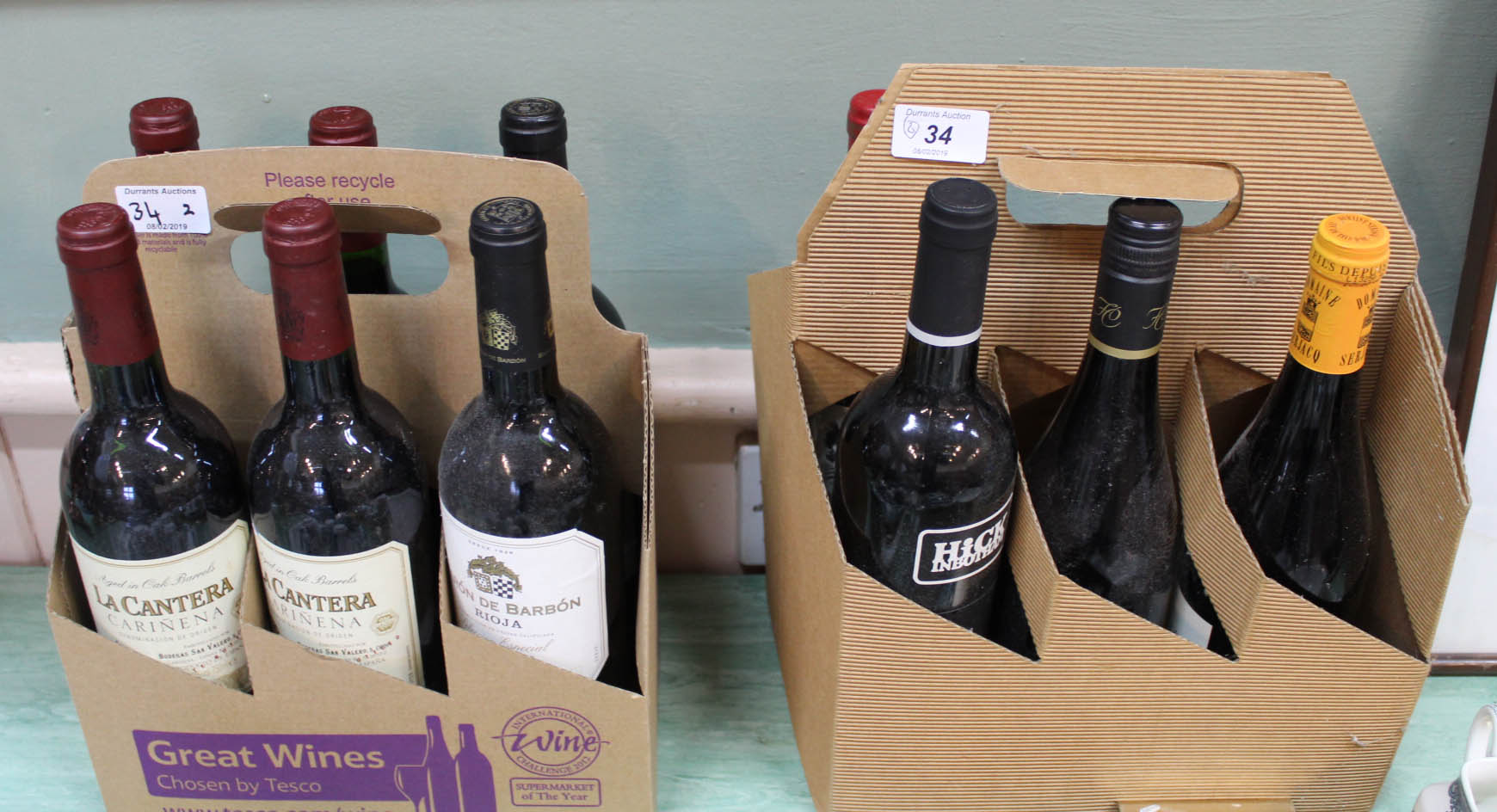 Ten bottles of red wine including Carinena, Rioja,