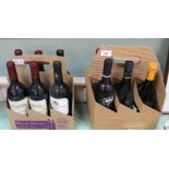 Ten bottles of red wine including Carinena, Rioja,