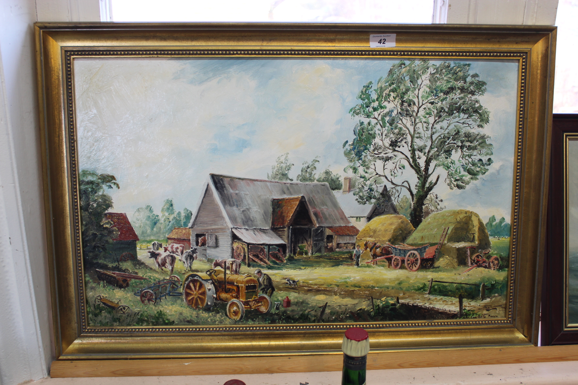 John Constable Reeve oil on board of Mettingham farm scene,