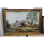 John Constable Reeve oil on board of Mettingham farm scene,