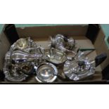 Two silver plated tea sets plus other plated ware