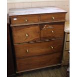 A hardwood chest of six drawers