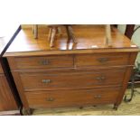 An Edwardian mahogany chest of four drawers and a mahogany china display cabinet