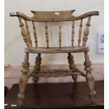 A beech and elm Victorian Captain's chair