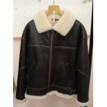 A leather flying jacket by Nurseys of Bungay, size 42" chest,