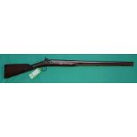 An 8 bore percussion single barrel shotgun with 31" barrel,