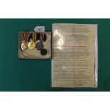 A WWI military medal group of three to 4822 L/Cpl W.Hunt R.
