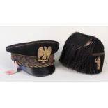 A 'fascist' service peaked cap with an Italian 'fascist' fez