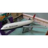 A British Airways counter display model of a jet liner,