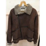 A suede (sheepskin) flying jacket by Nurseys of Bungay, size 40" chest,