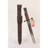 A Canadian 1st model 1907 Ross bayonet with leather scabbard with U.S.A.
