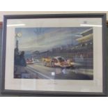 Alan Fearnley, limited edition print 'Andrettis at le Mans', bears two signatures,