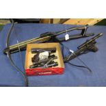 A Commando crossbow with a Barnet Trident 'hand held' mini crossbow with 'parts' of an air pistol
