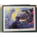 After Tatsu Nakatsu, limited edition Damon Hill print, signed,