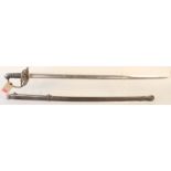 A good Victorian British model 1827 Rifle Brigade Officers sword complete with scabbard,