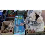 Two boxes of various dolls