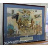 A presentation military print dated 1/April 2014 (Royal Artillery interest), framed and glazed,
