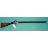 A 14 bore D/B percussion shotgun by Gallyon Cambridge with 29 1/2" barrels,