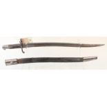 A British model 1856 sword bayonet with scabbard (scabbard as found)