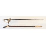 A rare British circa 1850 special patt Honourable Artillery Company Officers sword and leather