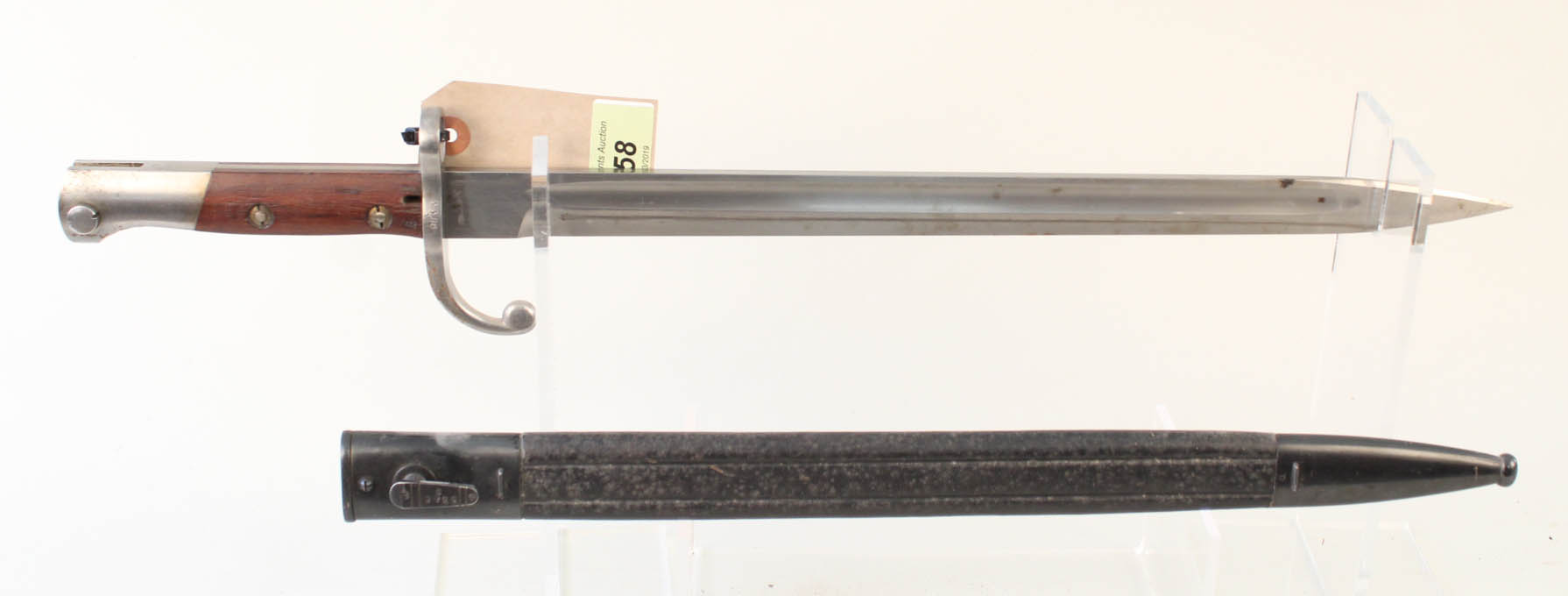 A model 1924 Mauser bayonet made for export with scabbard