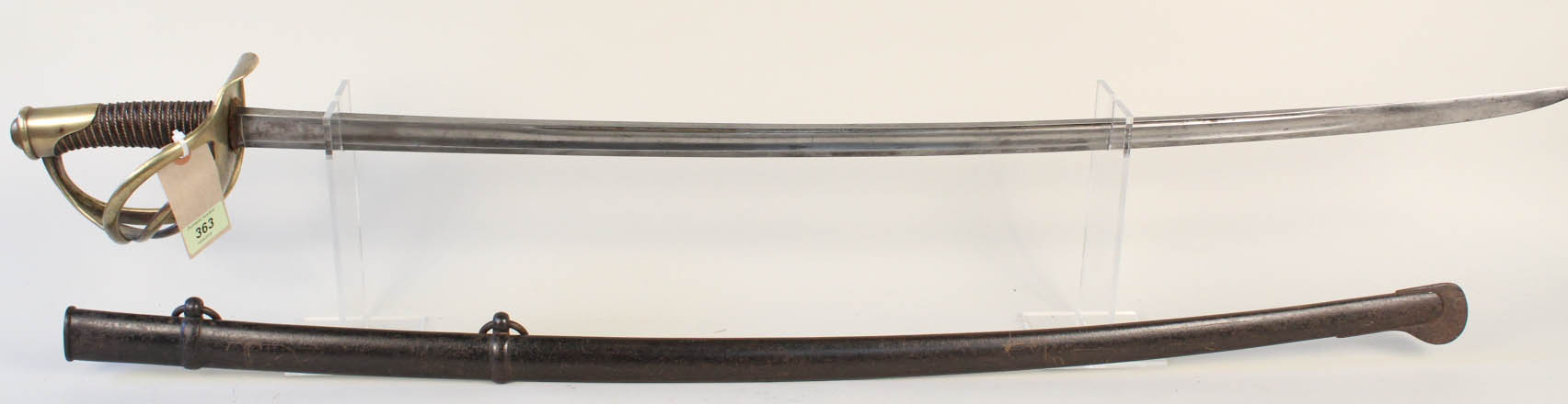 A French 1822 patt heavy Cavalry sabre (dated 1829) with scabbard